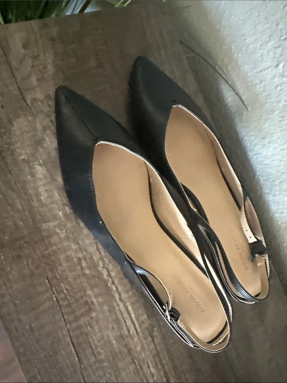 Banana Republic Black Pointed-Toe Slingback Kitten Heel